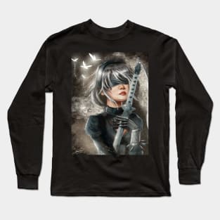 Nier automata portrait fan art Design Long Sleeve T-Shirt